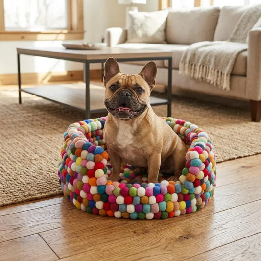 Multicolour Wool Felt Dog Bed