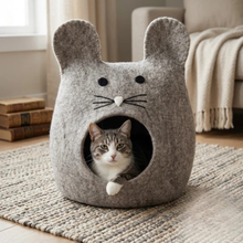 Bunny Ears Wool Felt Cat Cave