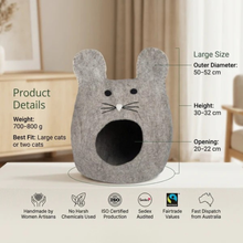 Bunny Ears Wool Felt Cat Cave
